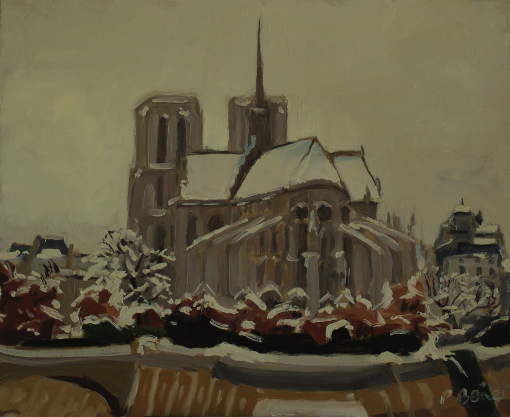 Notre Dame sous la neige 