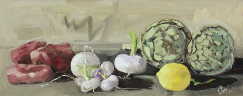 Nature morte avec artichauts TsP 0S (65 x 26 cm) 2015