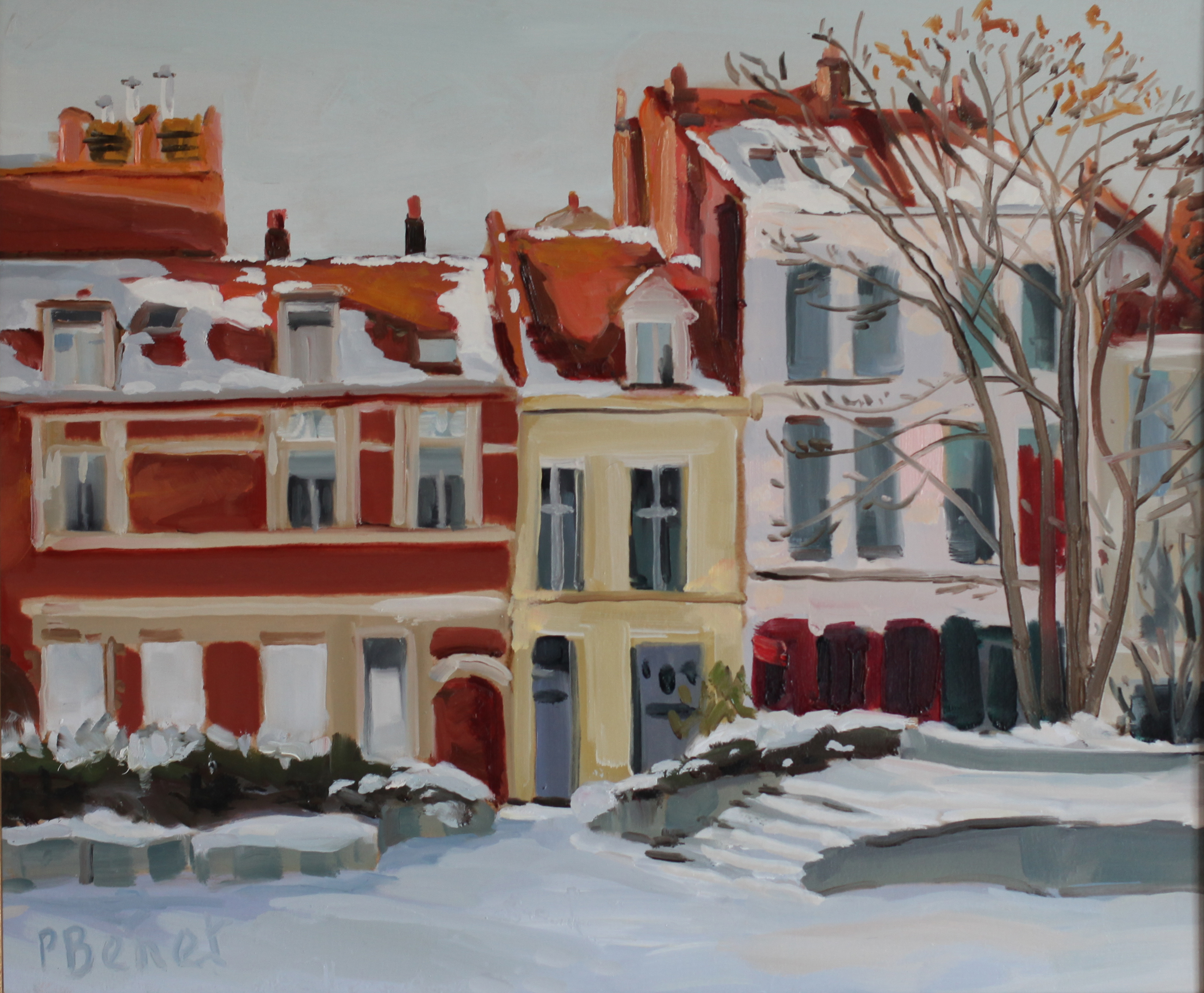 Place des archives après la neige    TsP 10F (55 x 46 cm) 2013