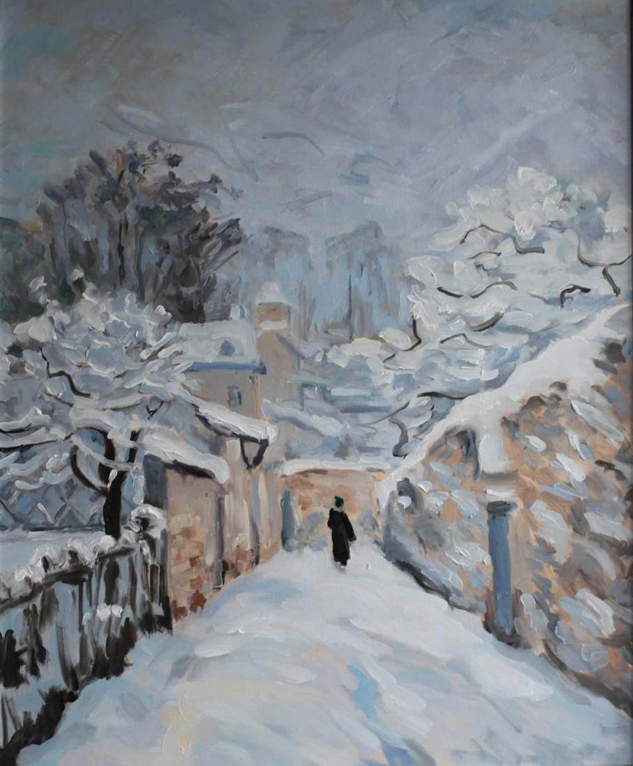 Sisley Neige a Louveciennes copie oil painting PBenet