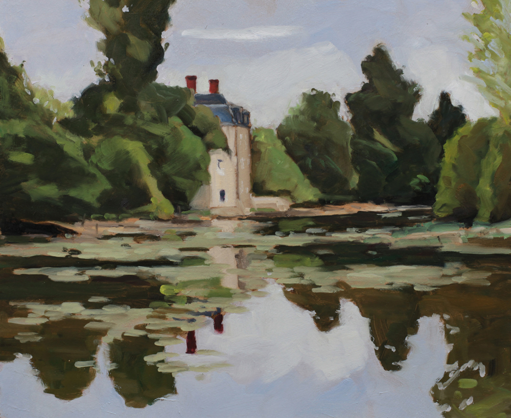 Château de Clavières Indre peinture à l'huile PBenet