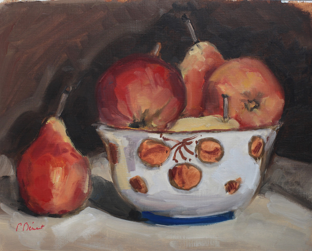 Les poires rouges oil painting PBenet