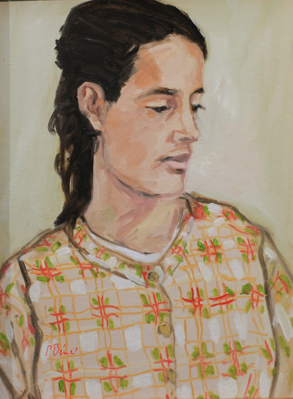 portrait de jeune fille - peinture à l'huile PBenet
