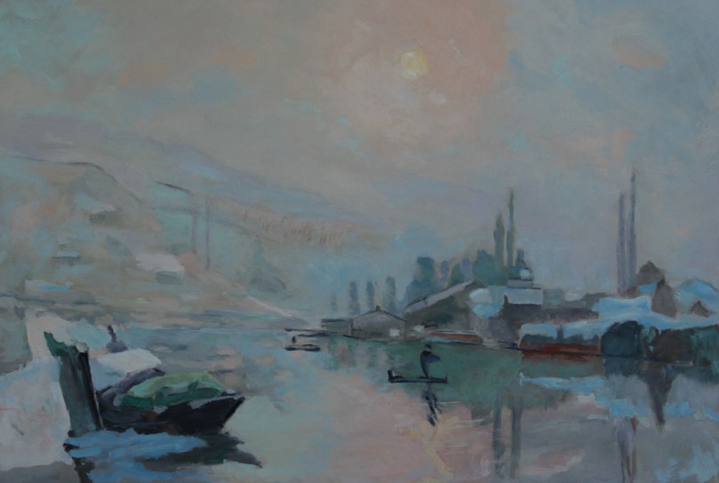 A Lebourg La Seine et ile Lacroix Rouen copie oil painting PBenet