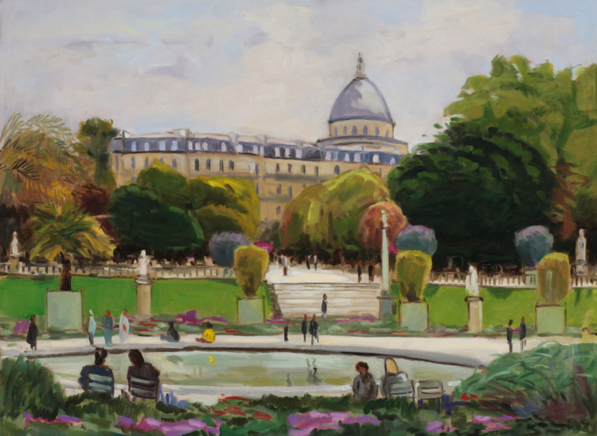 Le Pantheon depuis le jardin du Luxembourg oil painting PBenet